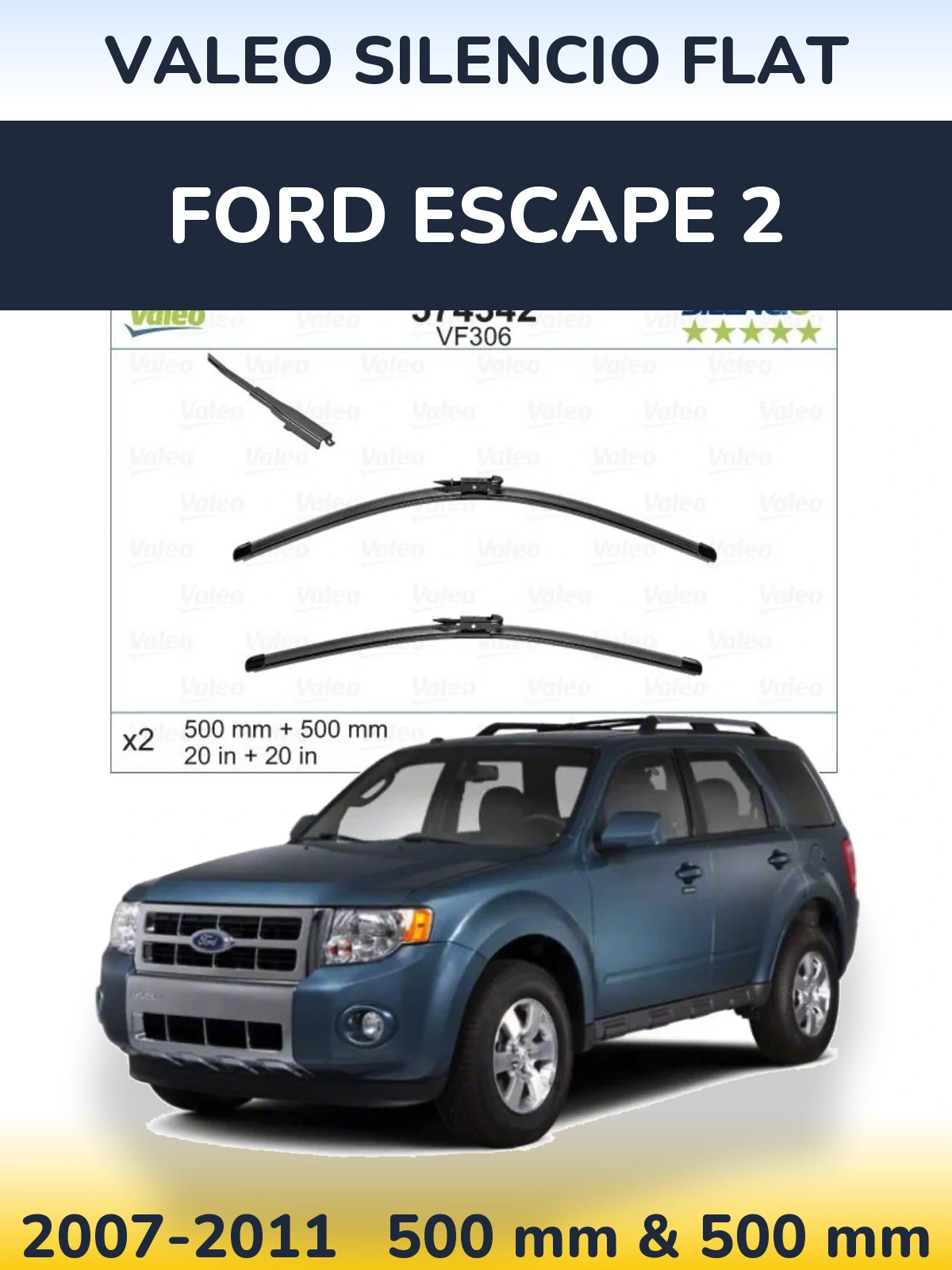 Ștergătoare Valeo Silencio Flat pentru Ford Escape 2