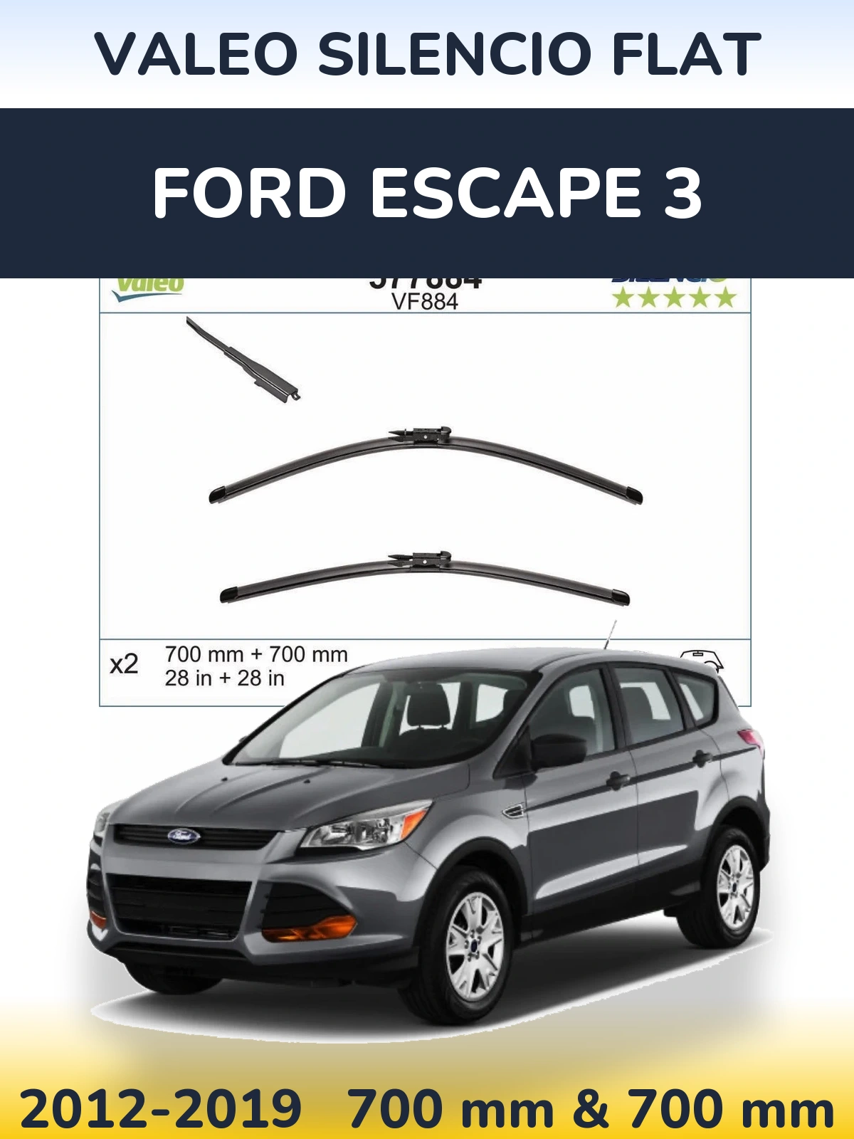 Ștergătoare Valeo Silencio Flat pentru Ford Escape 3