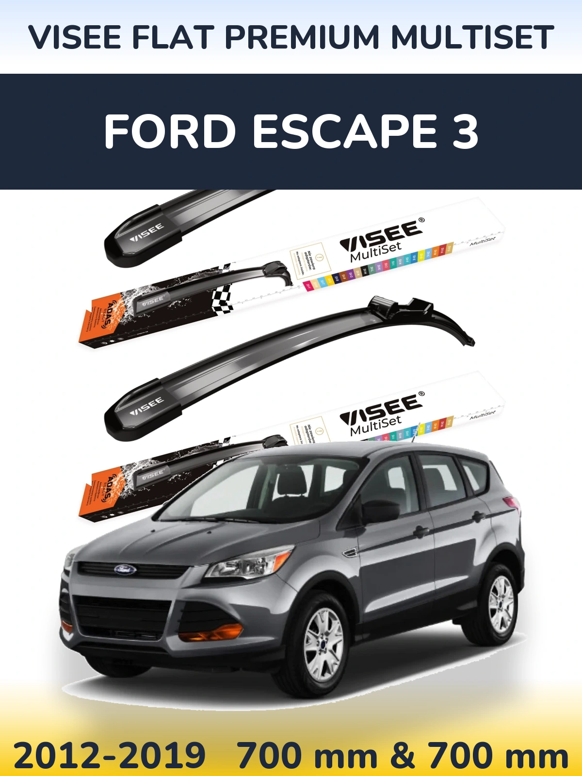 Ștergătoare VISEE FLAT PREMIUM MultiSet pentru Ford Escape 3