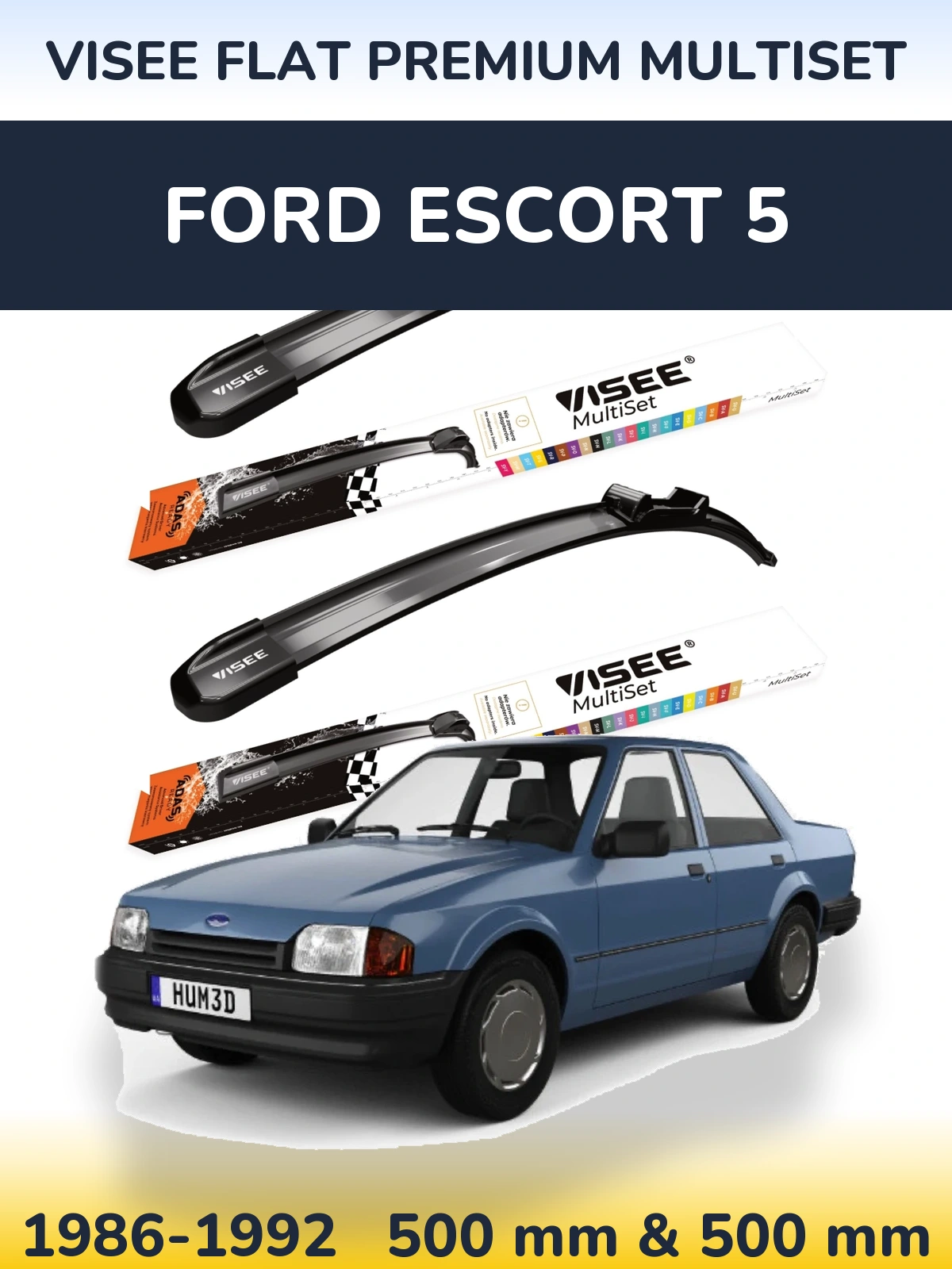 Ștergătoare VISEE FLAT PREMIUM MultiSet pentru Ford Escort 5