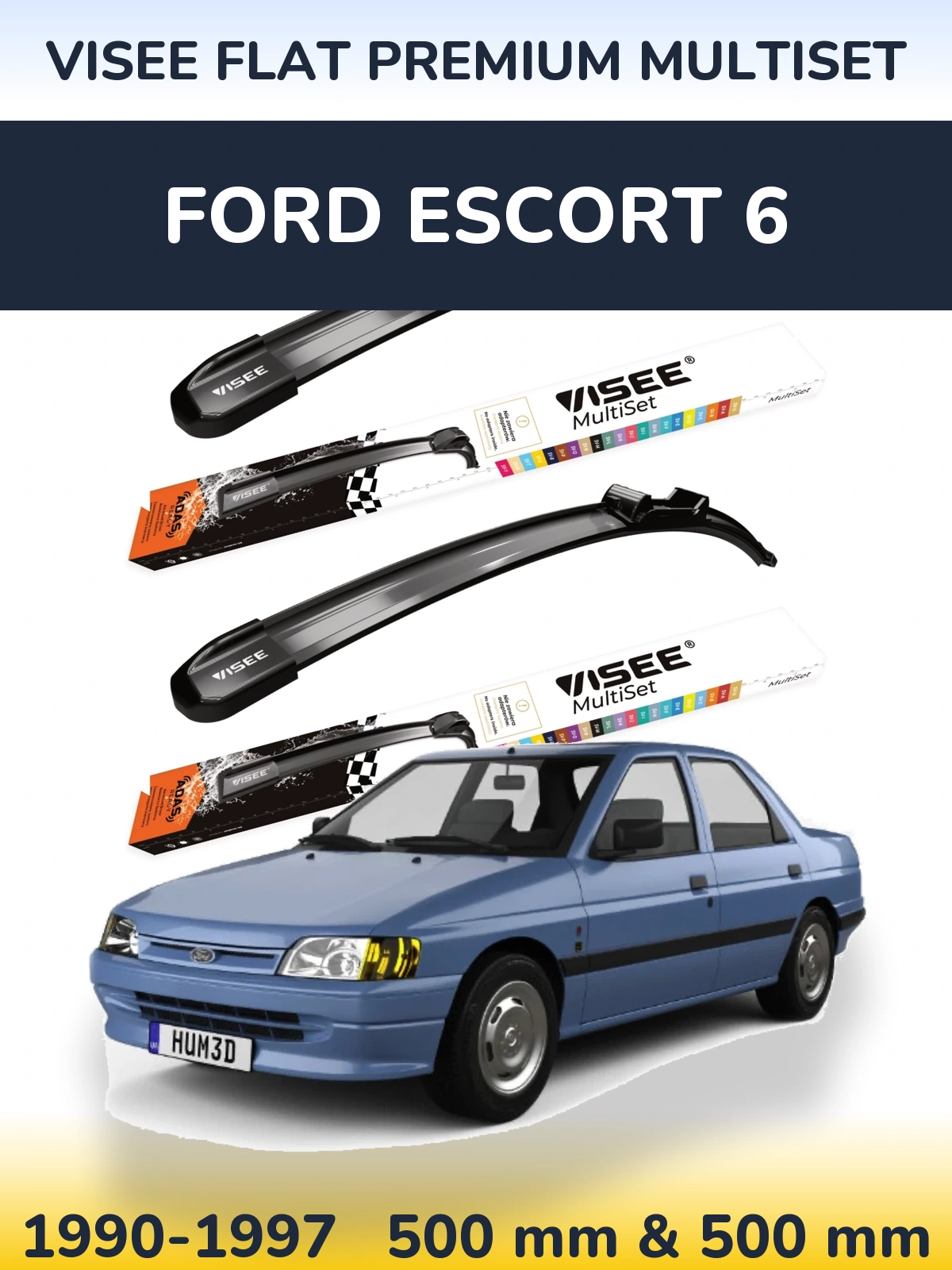 Ștergătoare VISEE FLAT PREMIUM MultiSet pentru Ford Escort 6