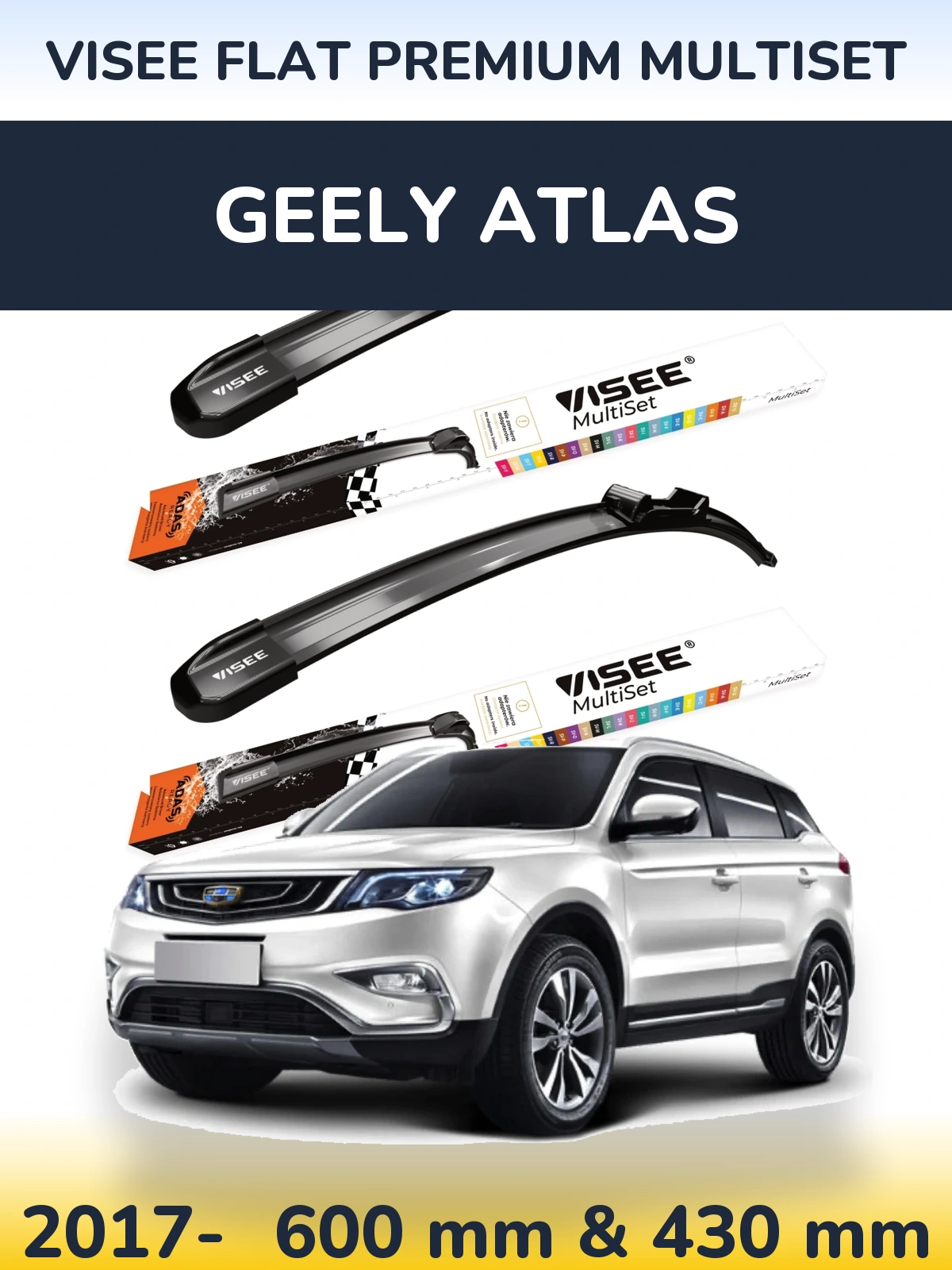 Ștergătoare VISEE FLAT PREMIUM MultiSet pentru Geely Atlas