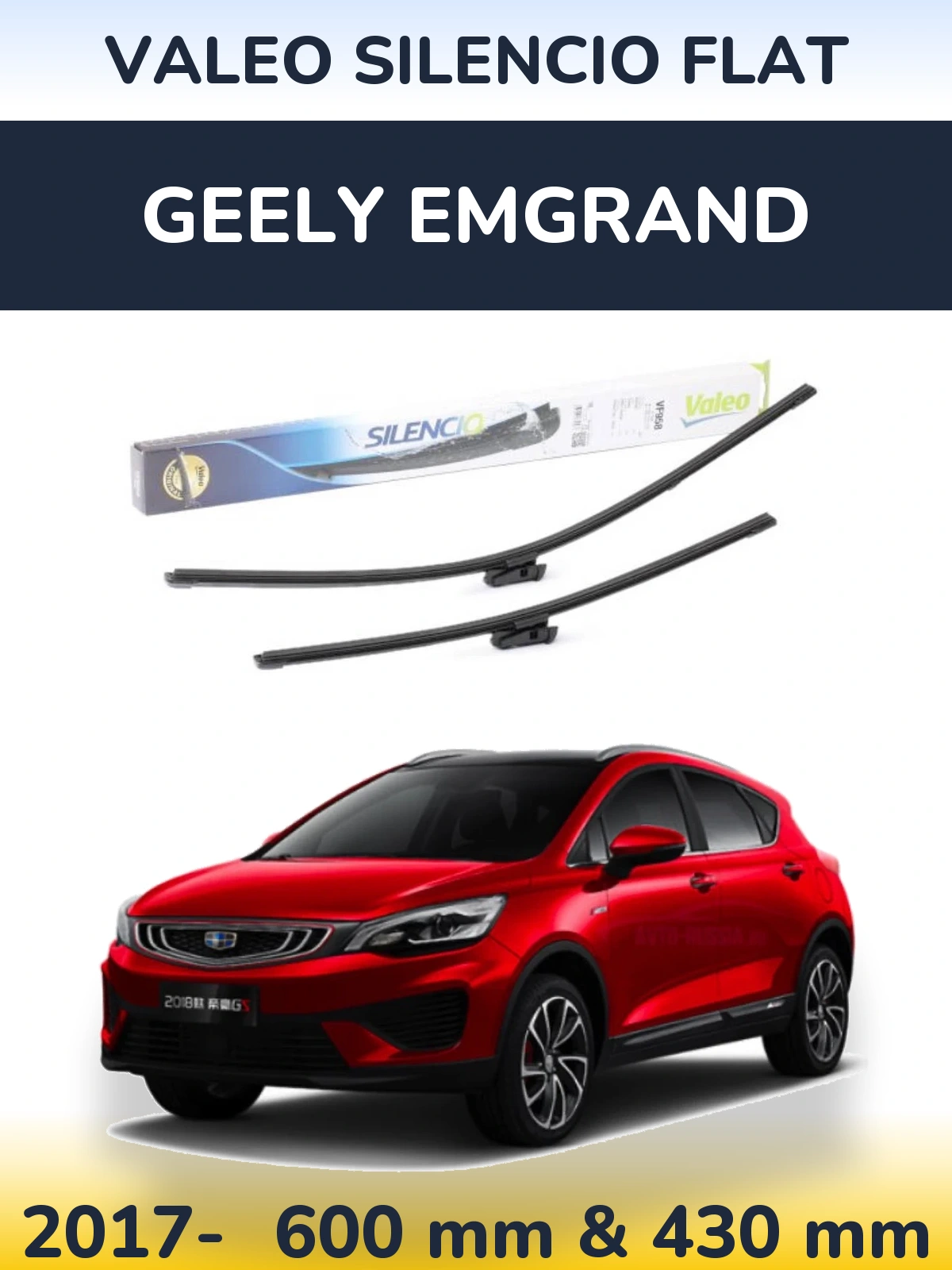 Ștergătoare Valeo Silencio Flat pentru Geely Emgrand
