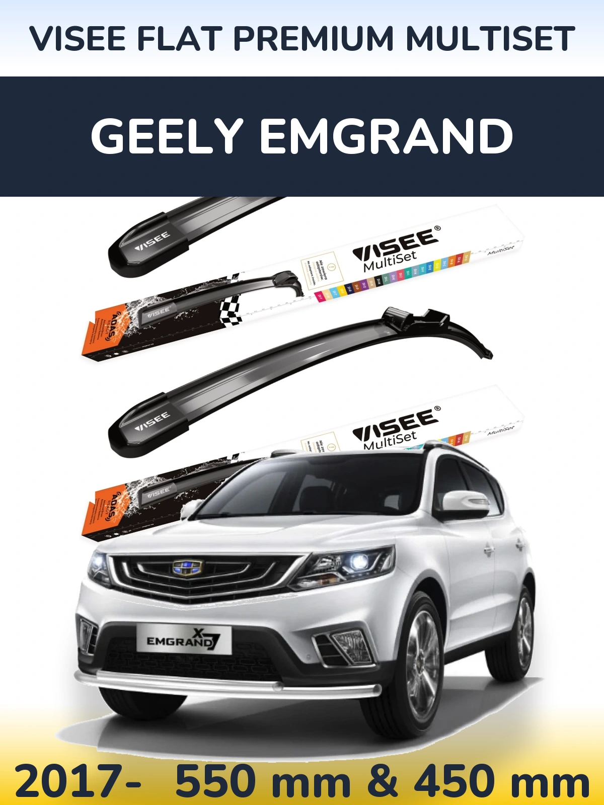 Ștergătoare VISEE FLAT PREMIUM MultiSet pentru Geely Emgrand