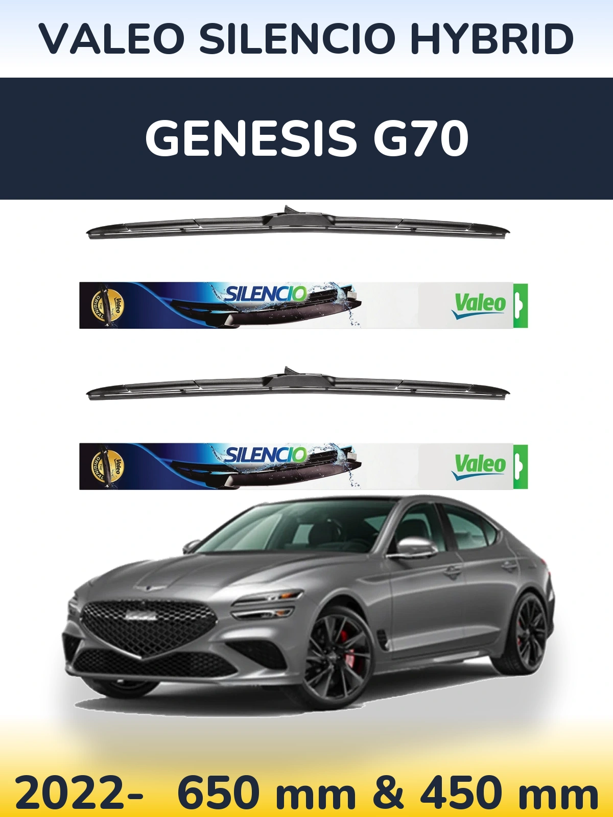 Ștergătoare Valeo Silencio Hybrid pentru Genesis G70