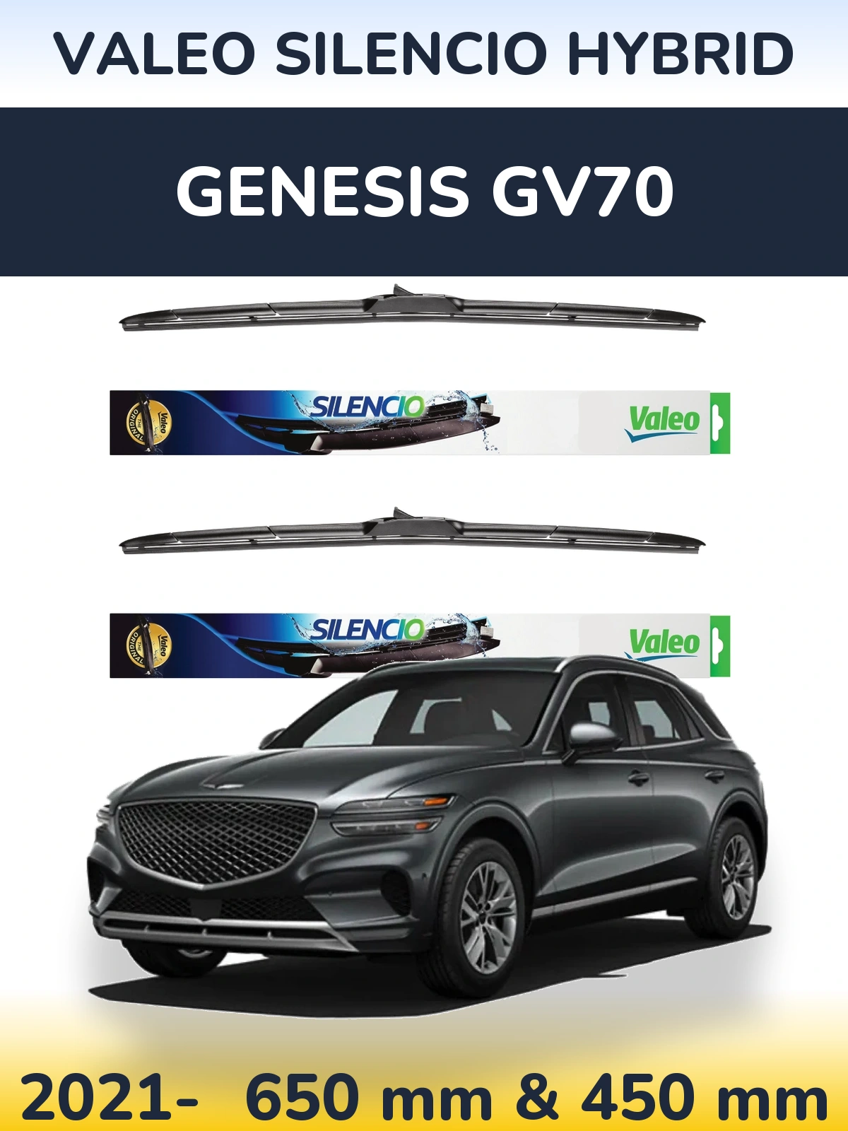 Ștergătoare Valeo Silencio Hybrid pentru Genesis GV70