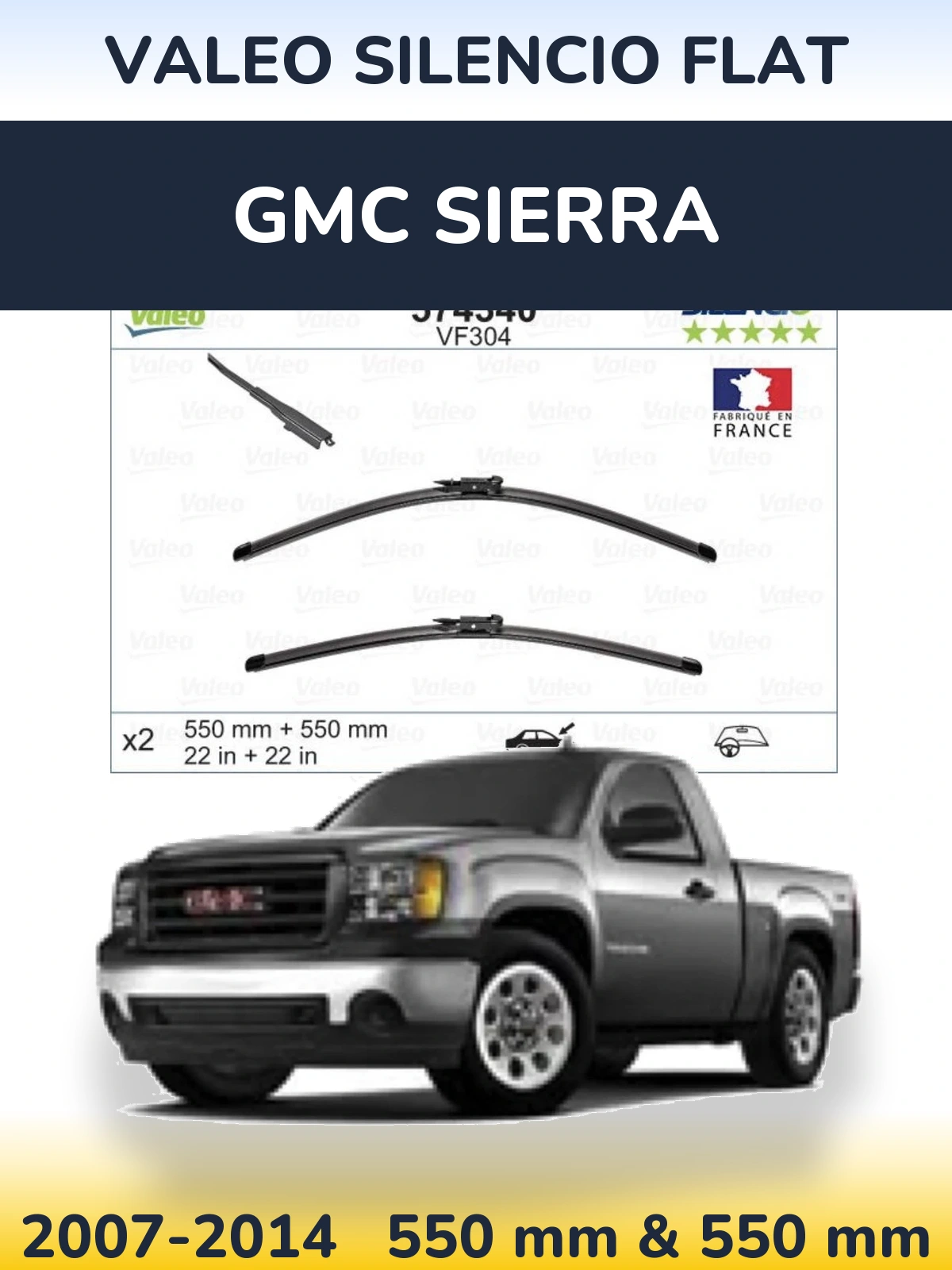 Ștergătoare Valeo Silencio Flat pentru GMC Sierra