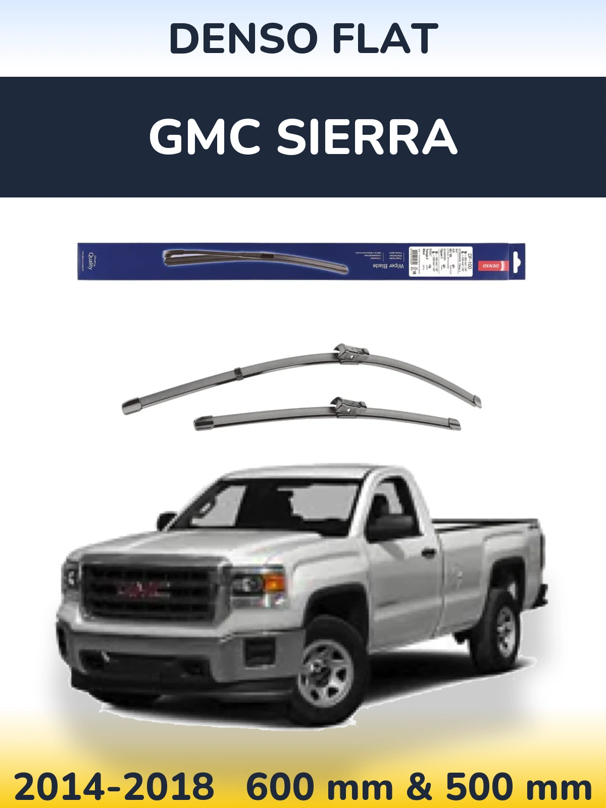 Комплект передніх щіток Denso Flat 600 & 500 мм для GMC Sierra 2014-2018