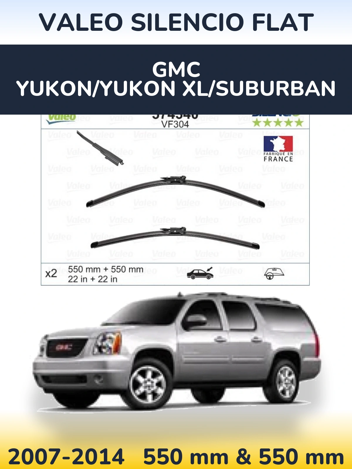 Ștergătoare Valeo Silencio Flat pentru GMC Yukon/Yukon XL/Suburban