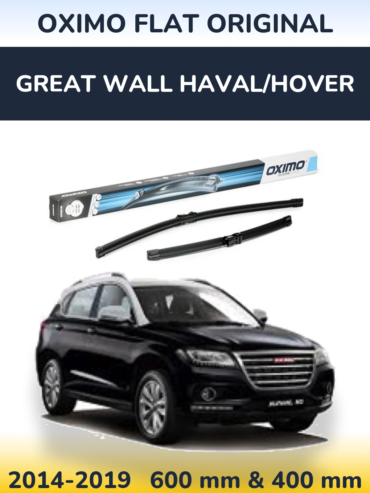 Комплект передних дворников Oximo Flat Original 600 & 400 мм для Great Wall Haval/Hover 2014-2019