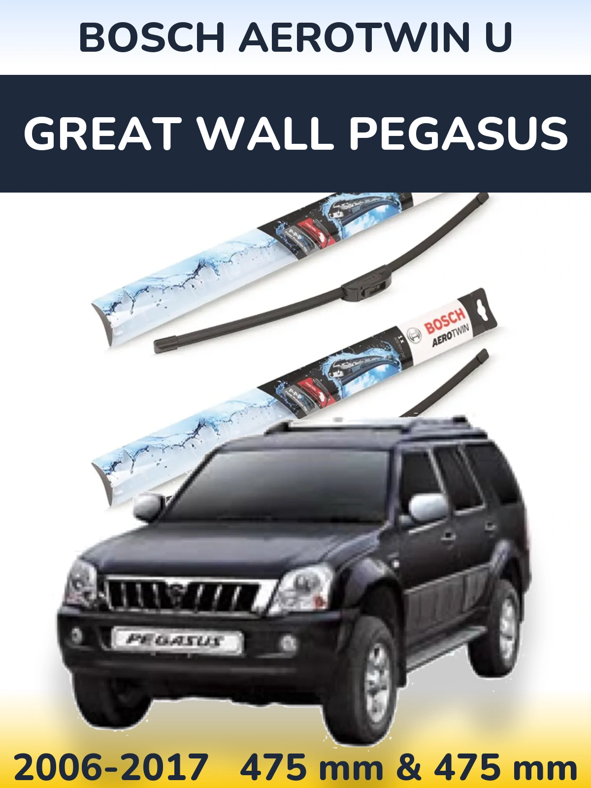 Ștergătoare BOSCH AeroTwin U pentru Great Wall Pegasus