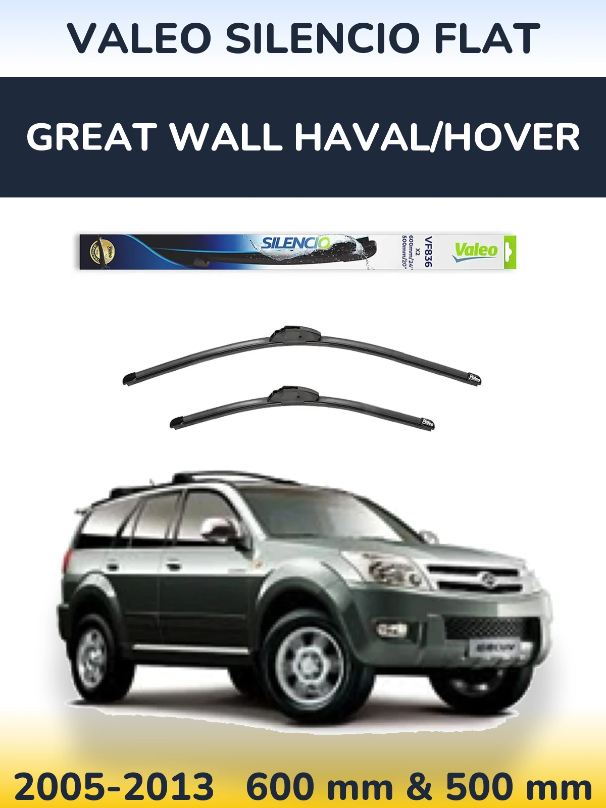 Ștergătoare Valeo Silencio Flat pentru Great Wall Haval/Hover