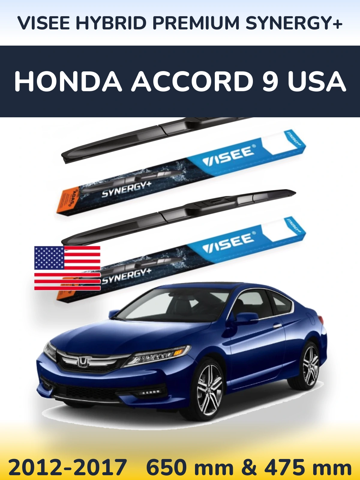 Ștergătoare VISEE HYBRID PREMIUM SYNERGY+ pentru Honda Accord 9 USA