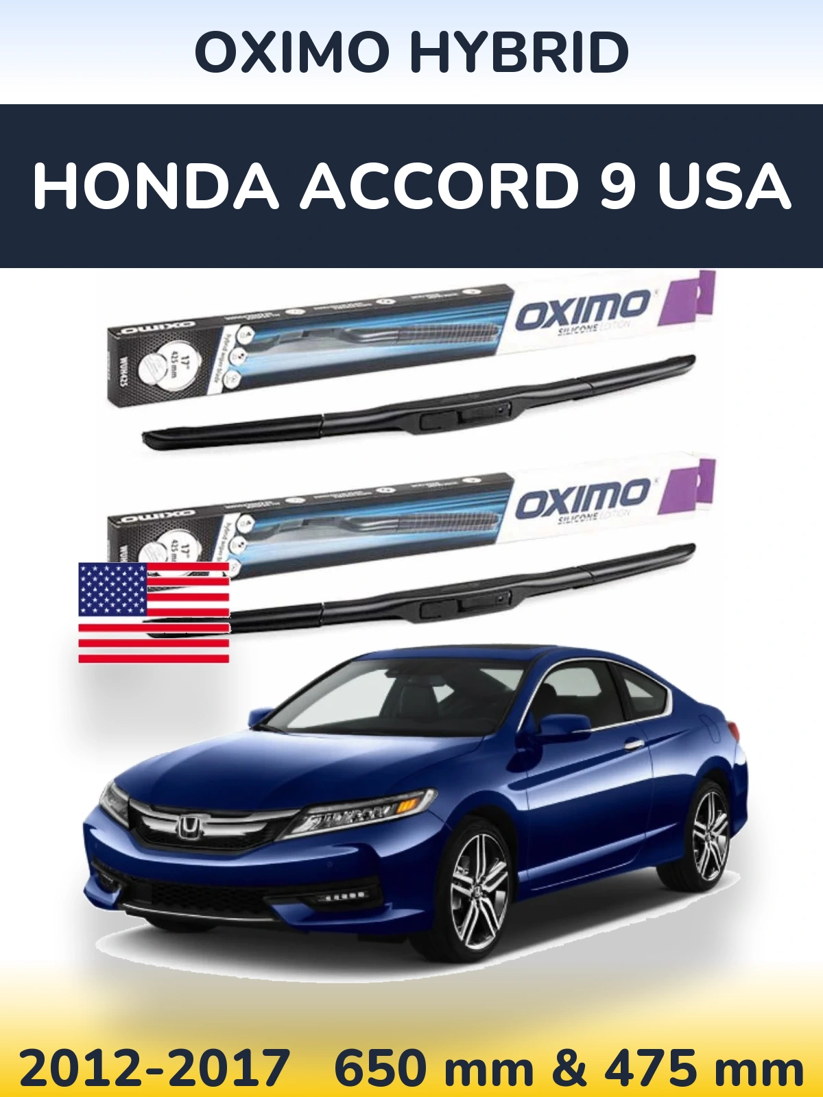 Ștergătoare Oximo Hybrid pentru Honda Accord 9 USA