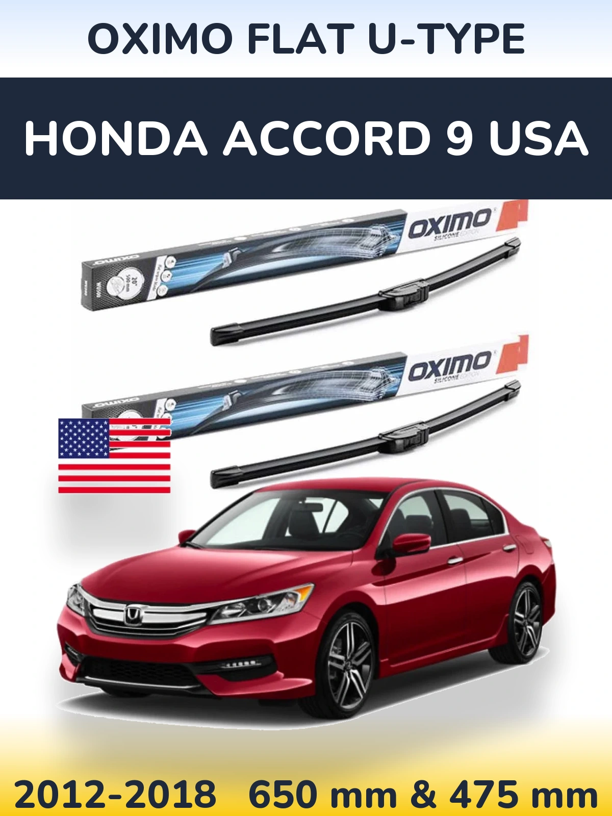 Ștergătoare Oximo Flat U-type pentru Honda Accord 9 USA