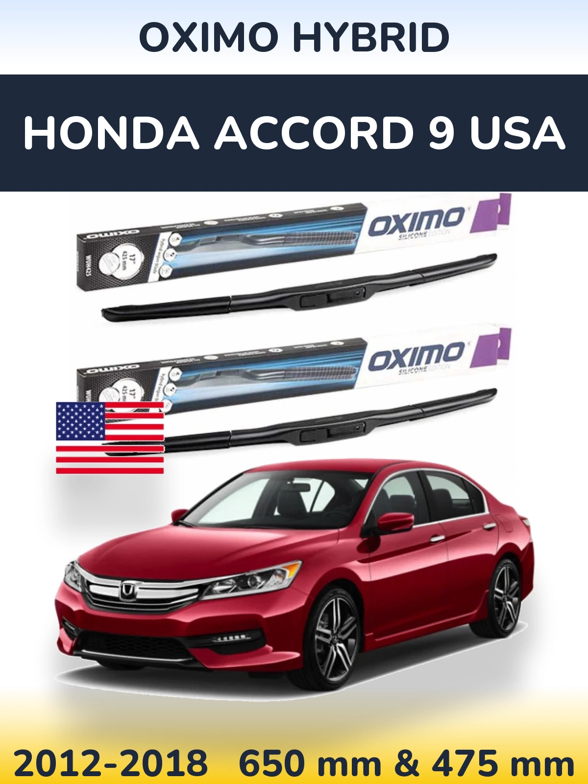 Ștergătoare Oximo Hybrid pentru Honda Accord 9 USA