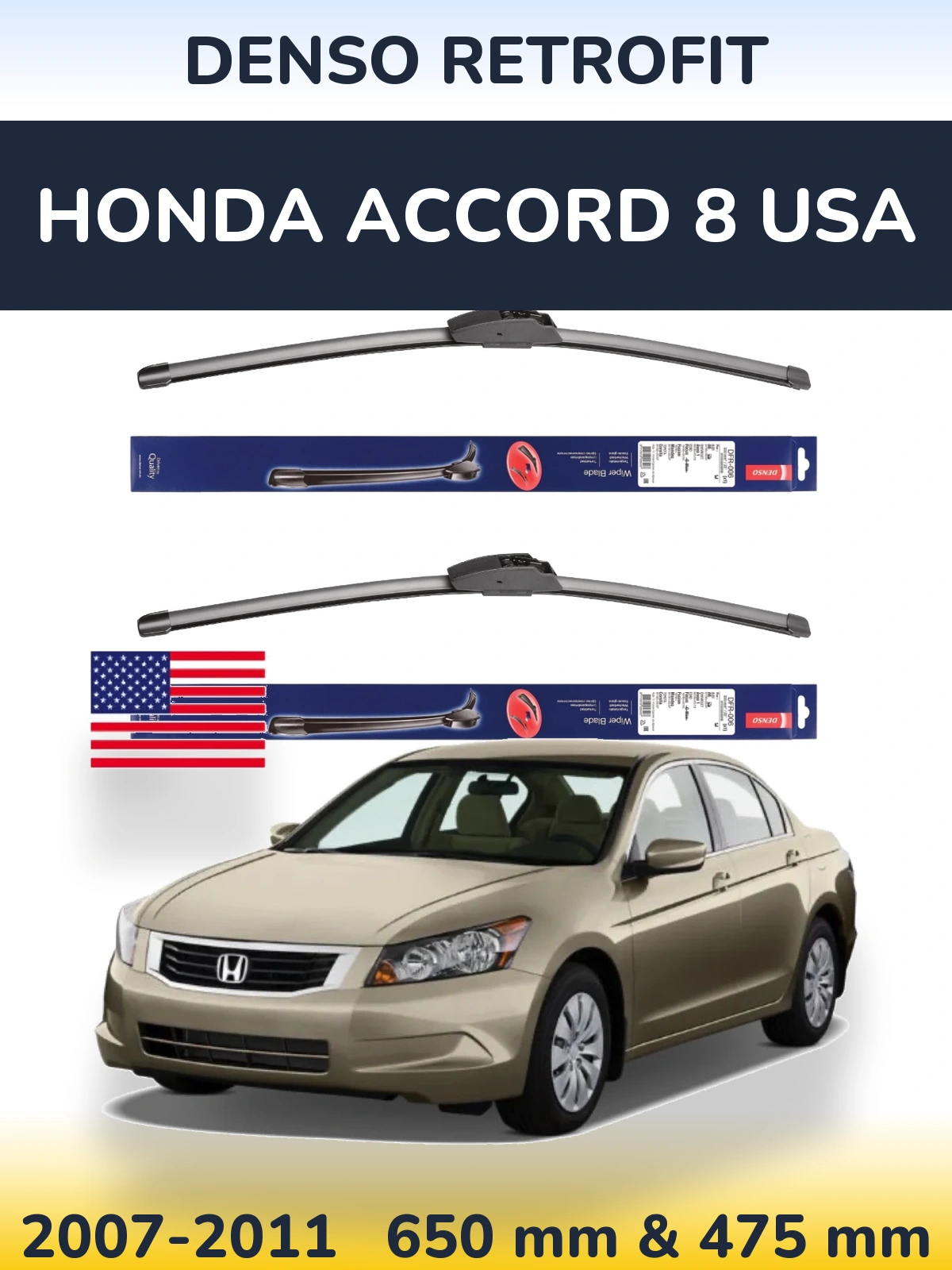 Ștergătoare Denso Retrofit pentru Honda Accord 8 USA