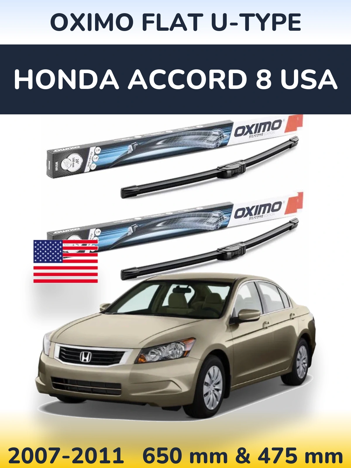 Ștergătoare Oximo Flat U-type pentru Honda Accord 8 USA