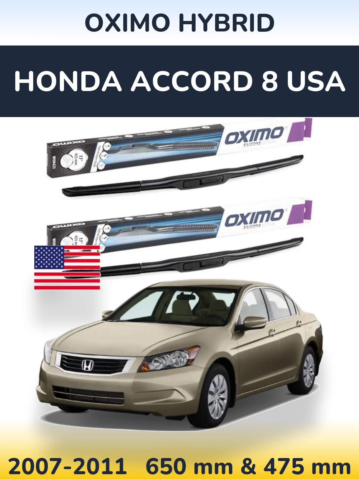 Ștergătoare Oximo Hybrid pentru Honda Accord 8 USA