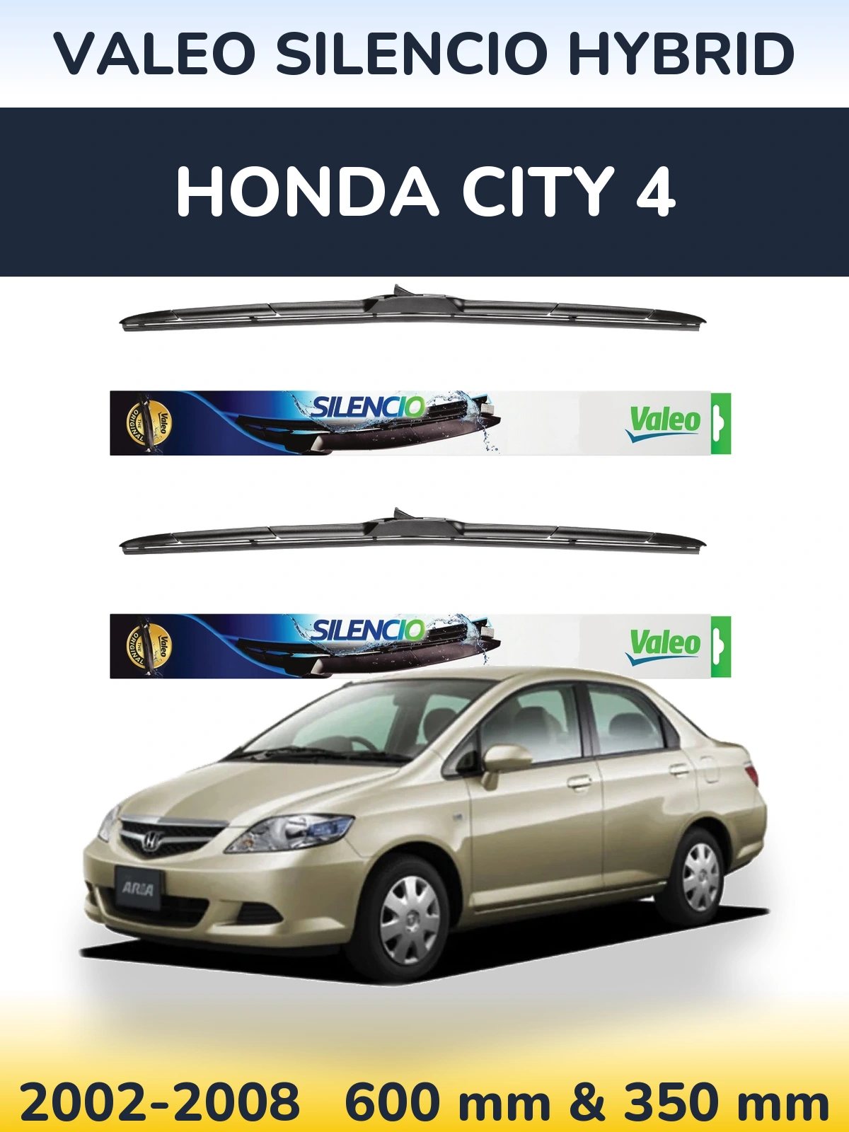 Ștergătoare Valeo Silencio Hybrid pentru Honda City 4