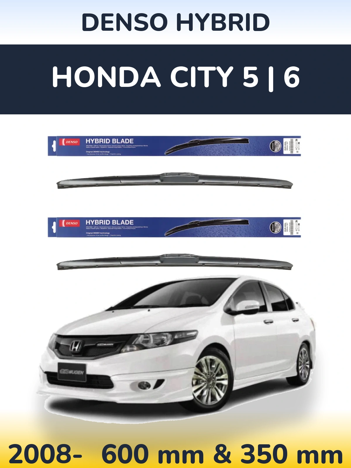 Ștergătoare Denso Hybrid pentru Honda City 5 | 6