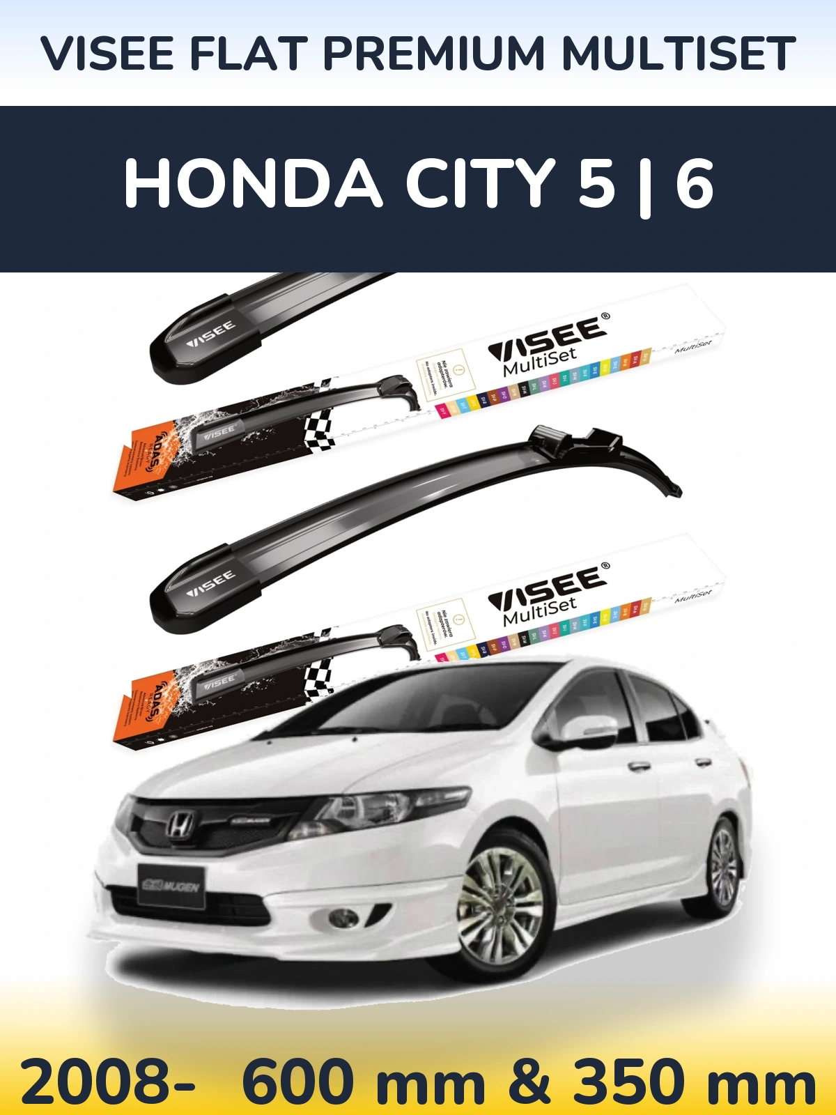 Ștergătoare VISEE FLAT PREMIUM MultiSet pentru Honda City 5 | 6