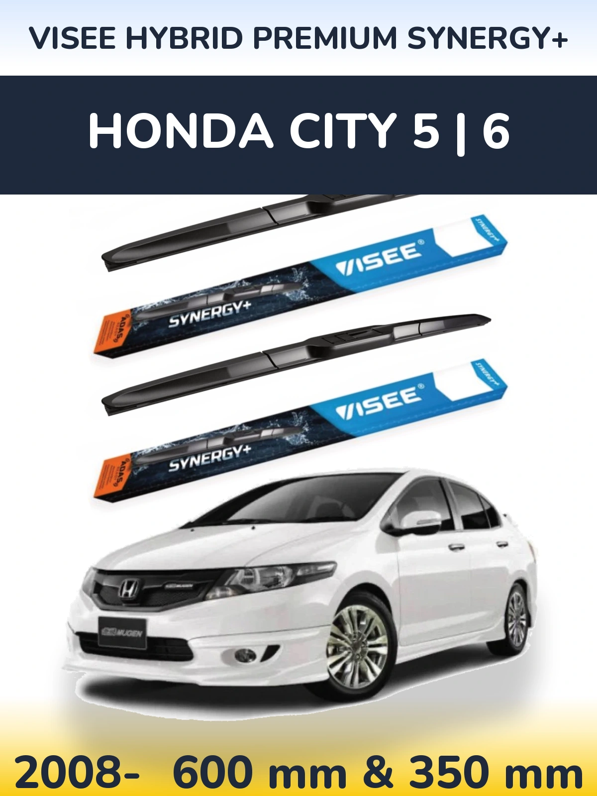 Ștergătoare VISEE HYBRID PREMIUM SYNERGY+ pentru Honda City 5 | 6