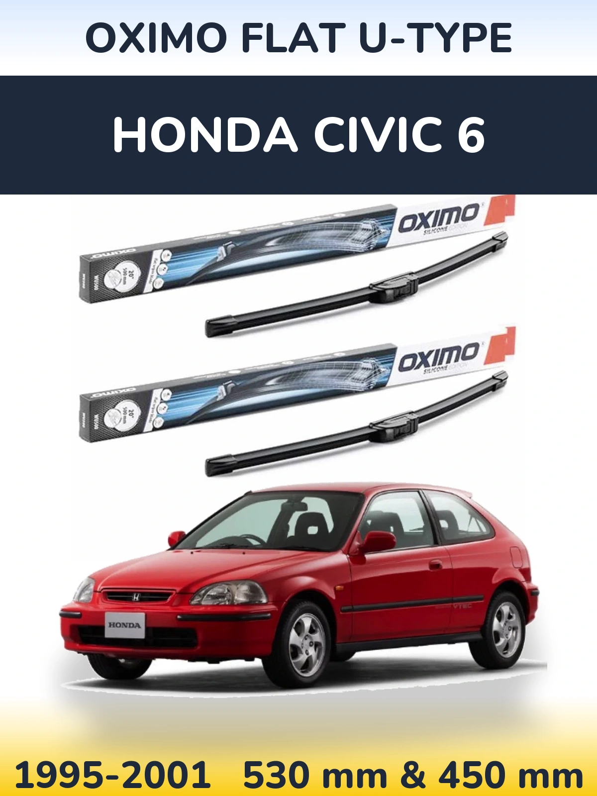 Ștergătoare Oximo Flat U-type pentru Honda Civic 6