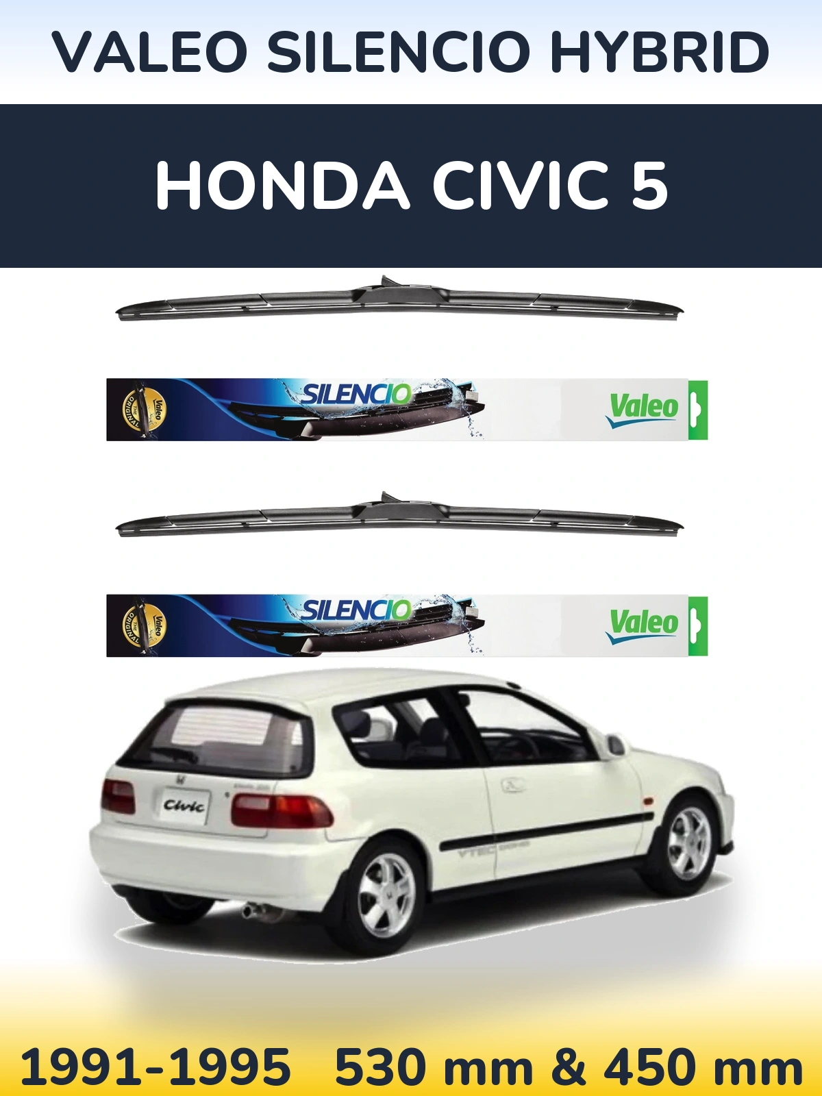 Ștergătoare Valeo Silencio Hybrid pentru Honda Civic 5