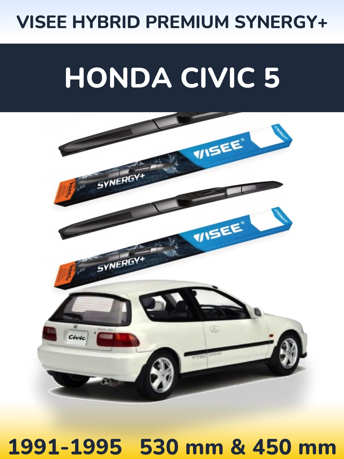 Ștergătoare VISEE HYBRID PREMIUM SYNERGY+ pentru Honda Civic 5