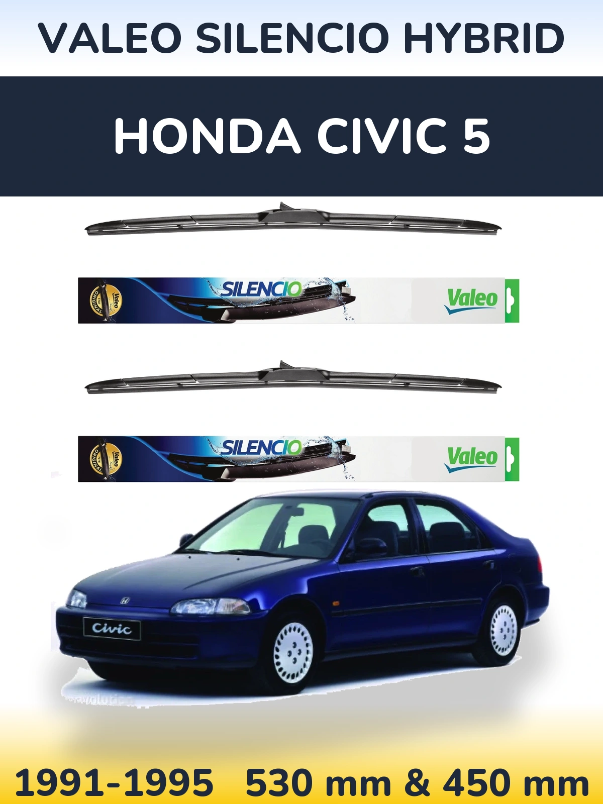 Ștergătoare Valeo Silencio Hybrid pentru Honda Civic 5