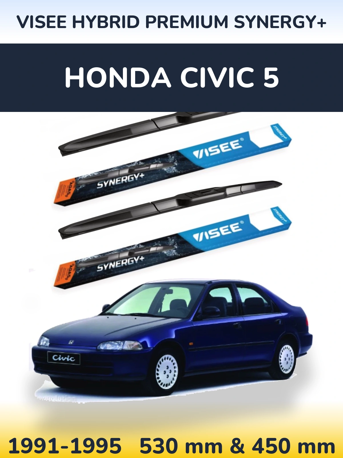 Ștergătoare VISEE HYBRID PREMIUM SYNERGY+ pentru Honda Civic 5