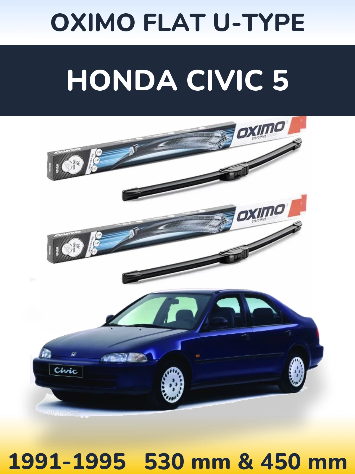 Ștergătoare Oximo Flat U-type pentru Honda Civic 5