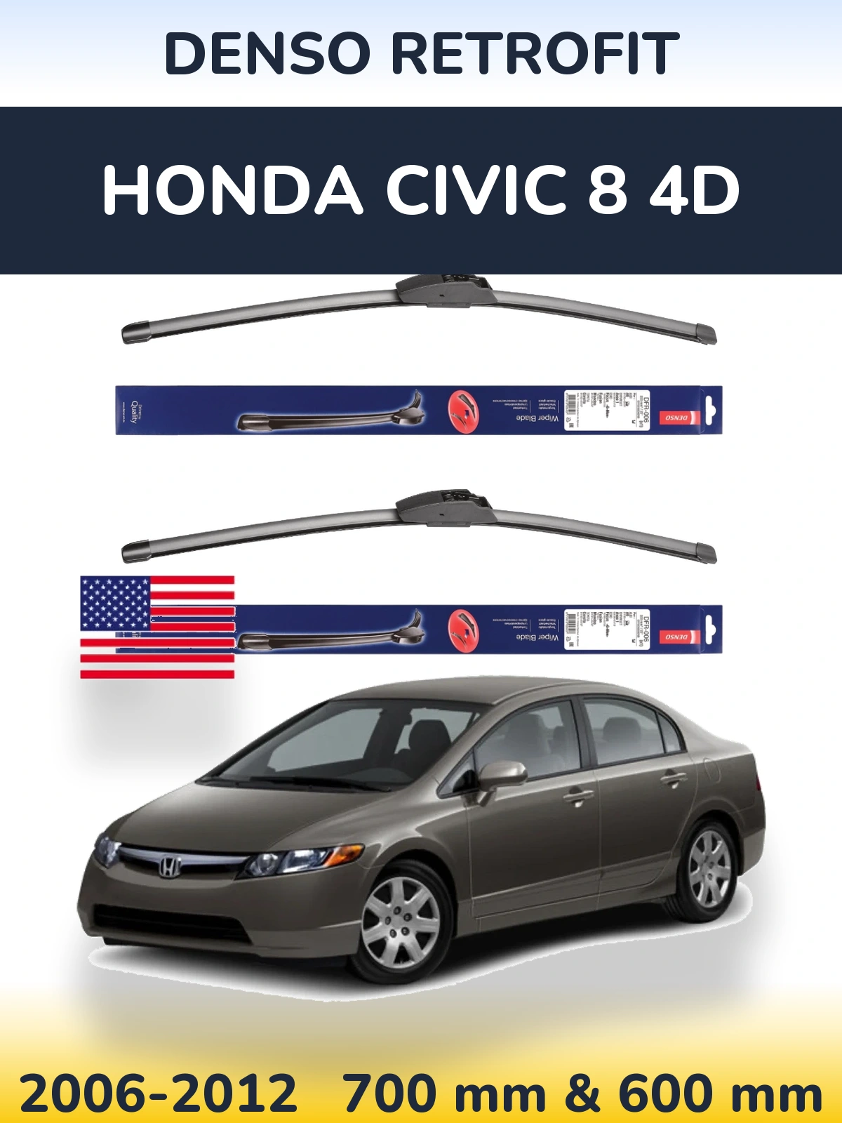 Ștergătoare Denso Retrofit pentru Honda Civic 8 4D