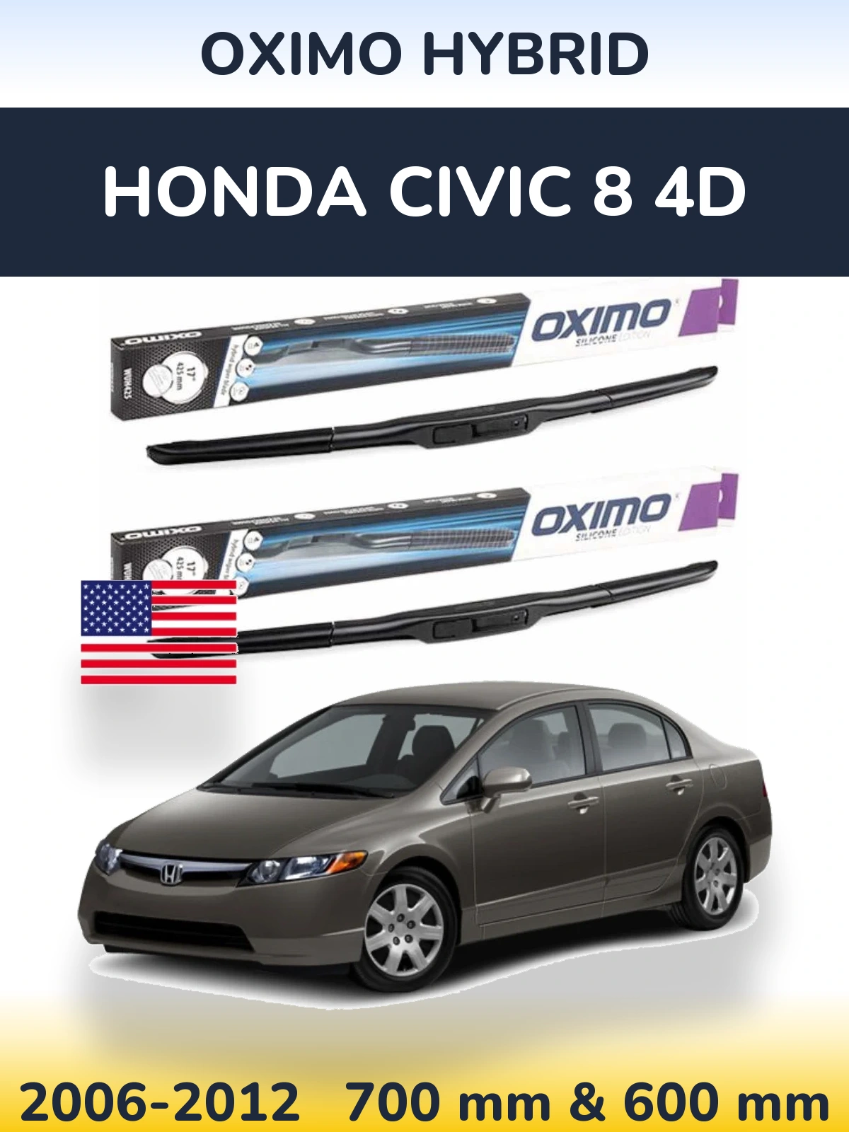 Ștergătoare Oximo Hybrid pentru Honda Civic 8 4D