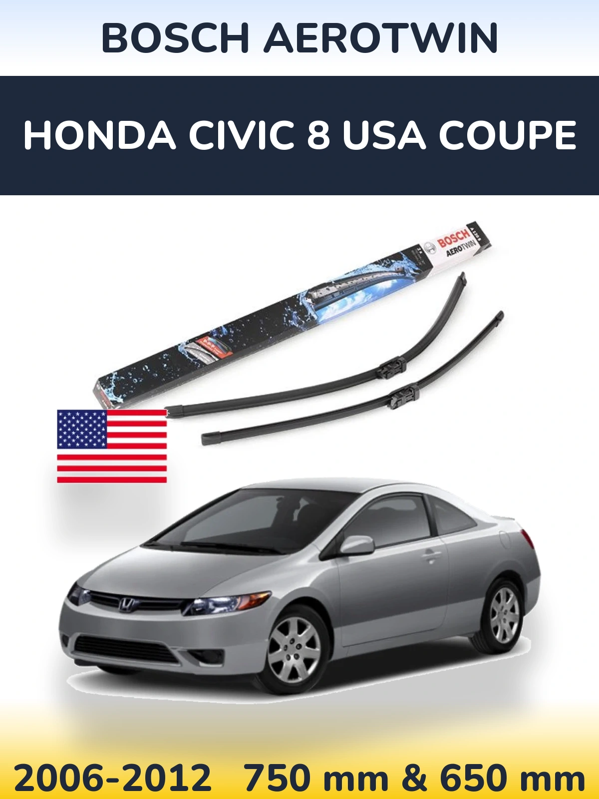 Ștergătoare BOSCH AeroTwin pentru Honda Civic 8 USA coupe