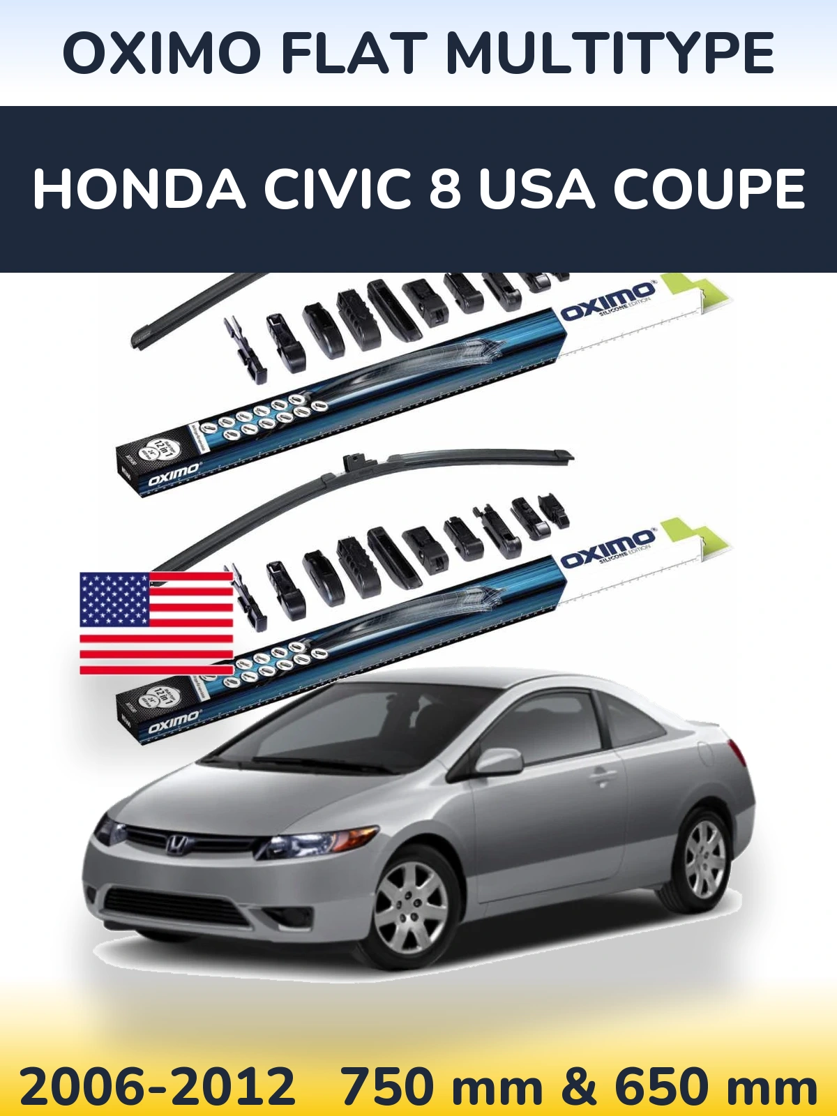 Ștergătoare Oximo Flat MultiTipe pentru Honda Civic 8 USA coupe