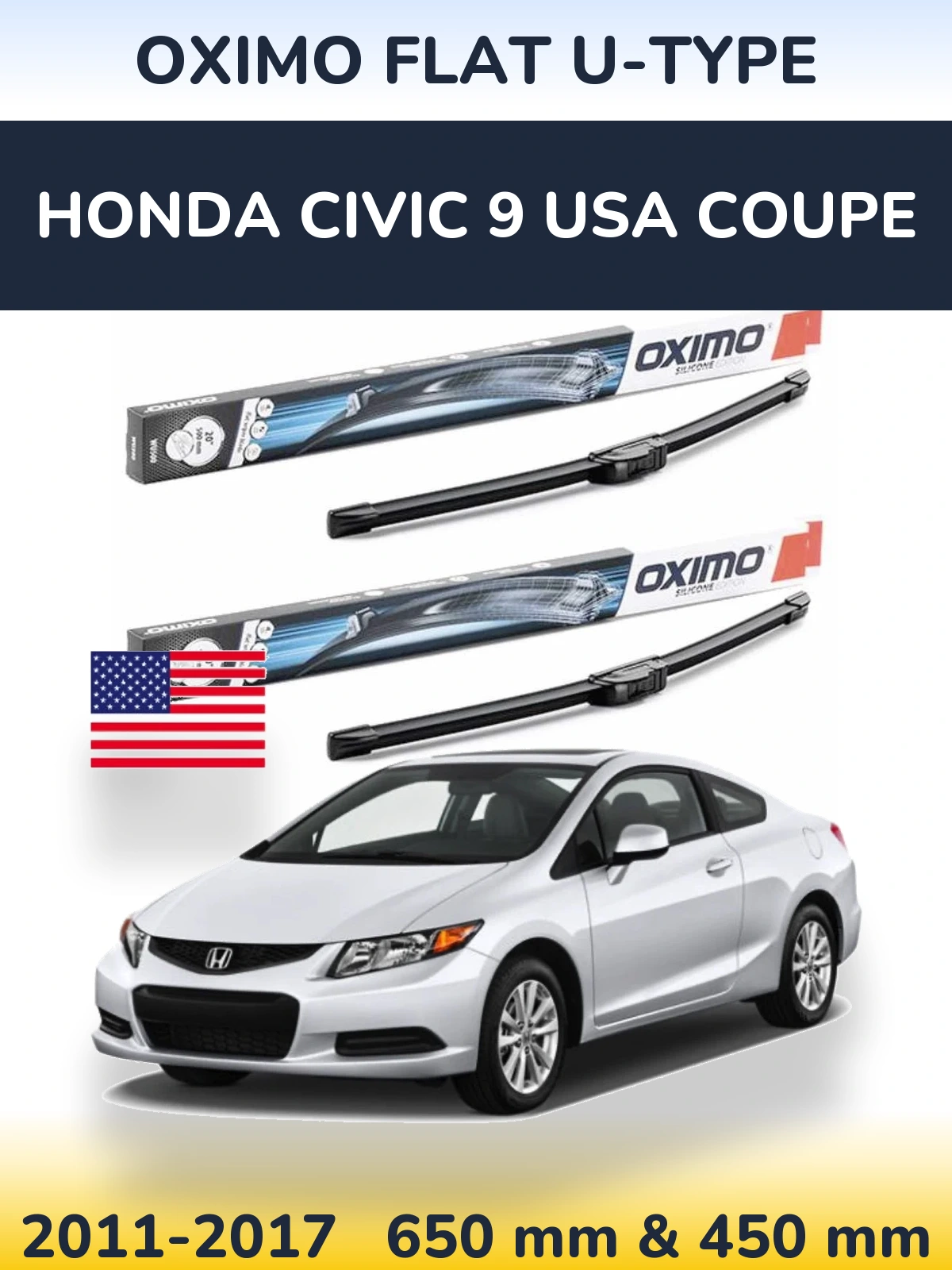 Ștergătoare Oximo Flat U-type pentru Honda Civic 9 USA coupe