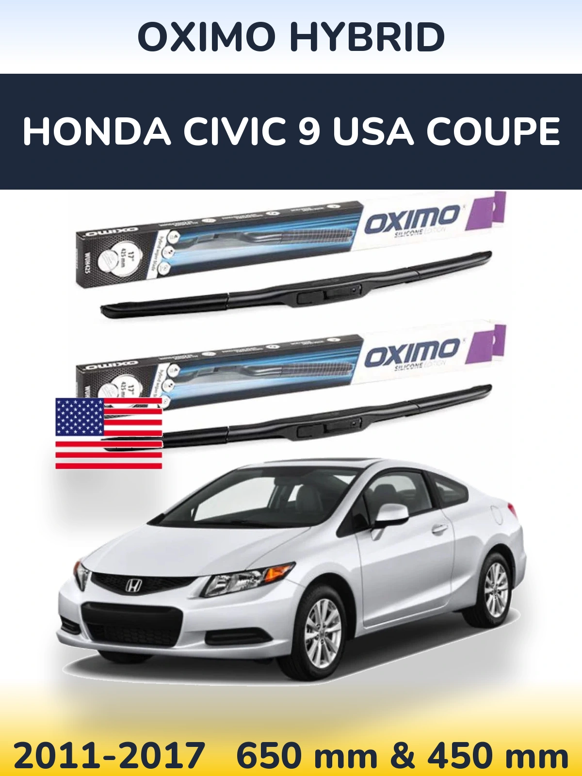 Ștergătoare Oximo Hybrid pentru Honda Civic 9 USA coupe
