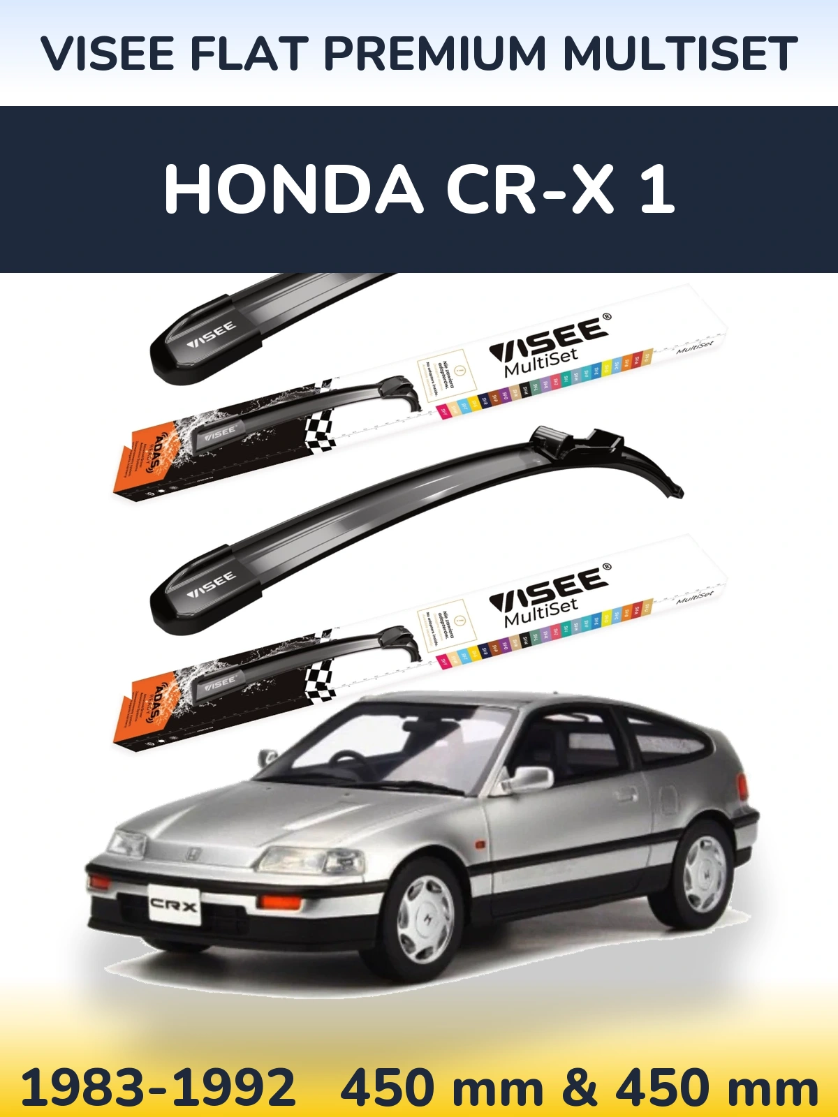 Ștergătoare VISEE FLAT PREMIUM MultiSet pentru Honda CR-X 1