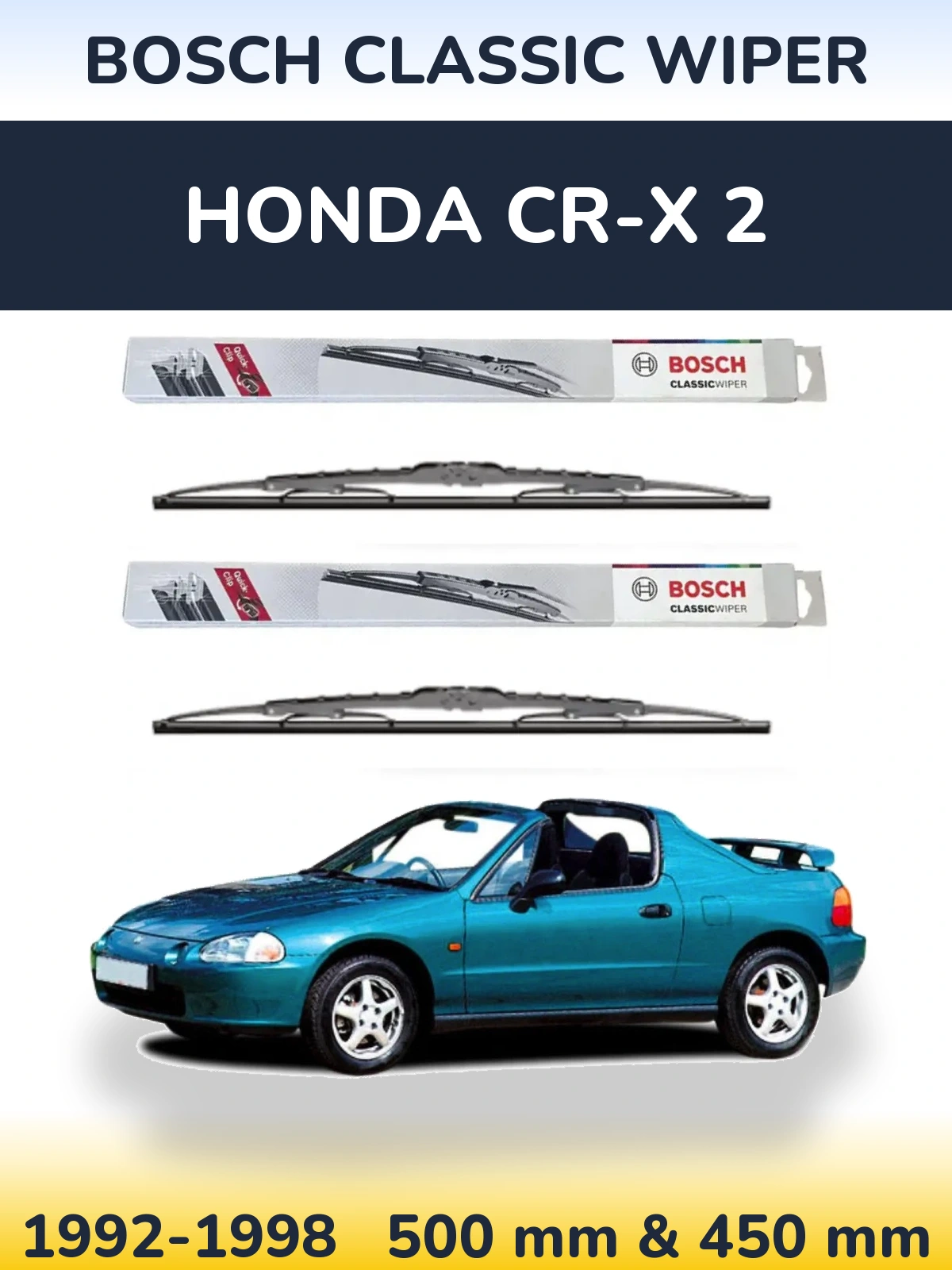 Ștergătoare BOSCH Classic Wiper pentru Honda CR-X 2