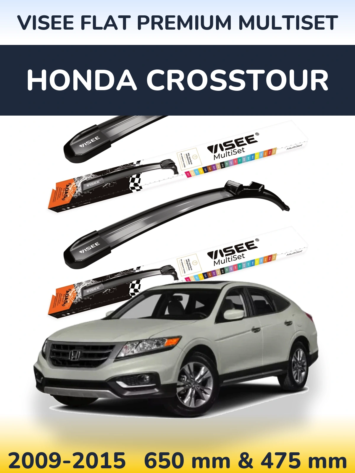 Ștergătoare VISEE FLAT PREMIUM MultiSet pentru Honda Crosstour