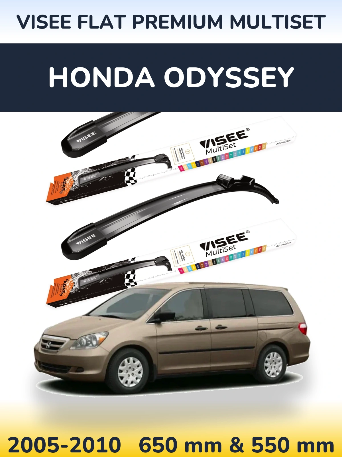 Ștergătoare VISEE FLAT PREMIUM MultiSet pentru Honda Odyssey