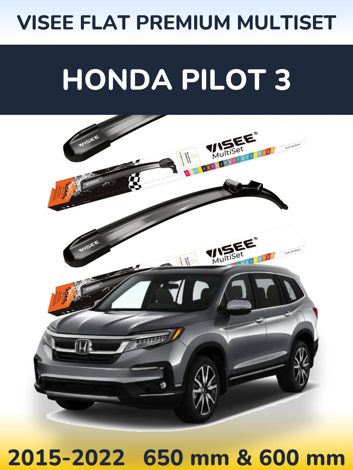 Ștergătoare VISEE FLAT PREMIUM MultiSet pentru Honda Pilot 3