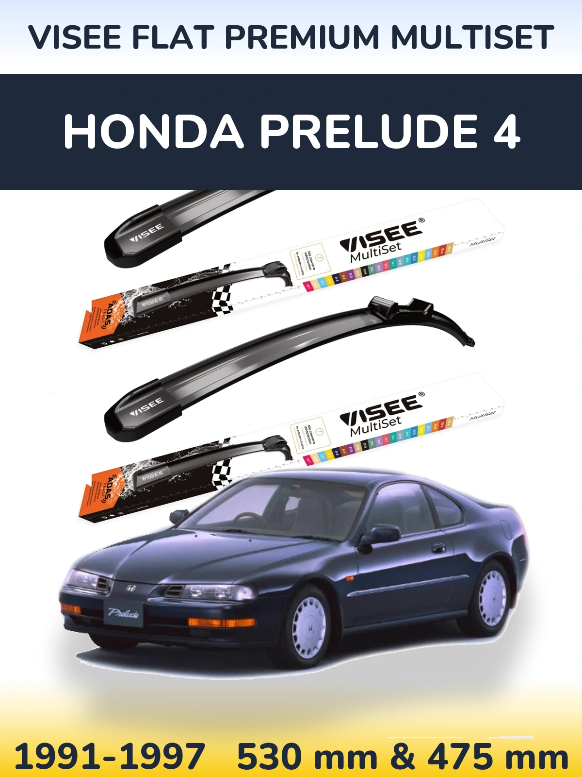 Ștergătoare VISEE FLAT PREMIUM MultiSet pentru Honda Prelude 4