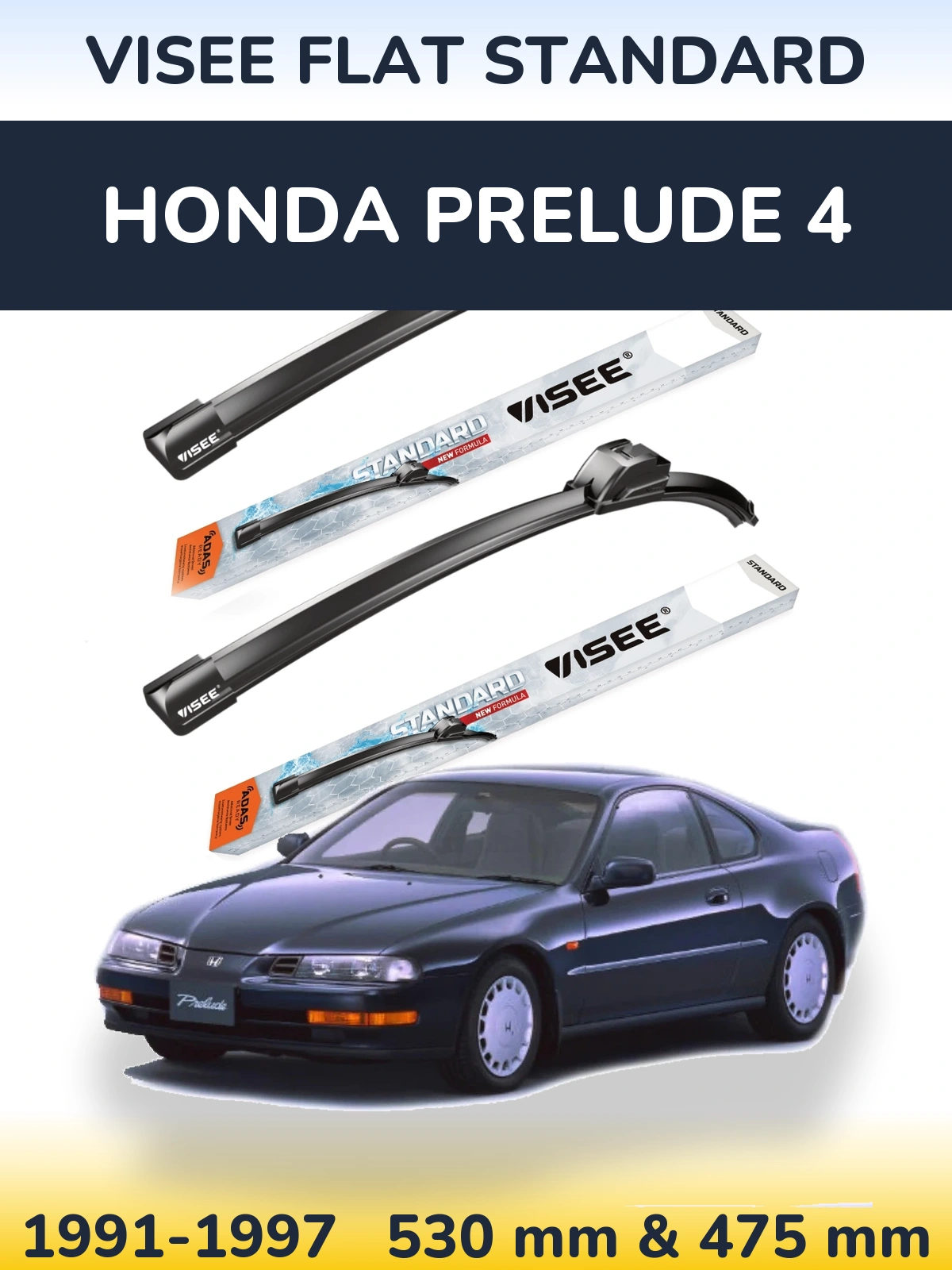 Ștergătoare VISEE FLAT STANDARD pentru Honda Prelude 4
