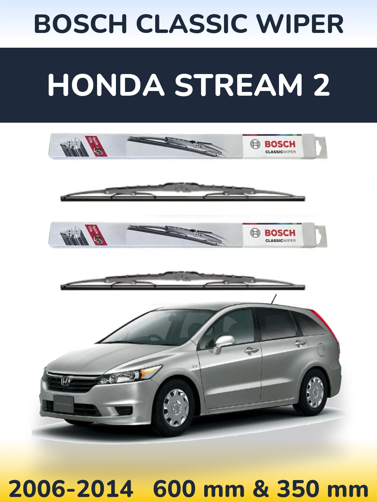 Ștergătoare BOSCH Classic Wiper pentru Honda Stream 2