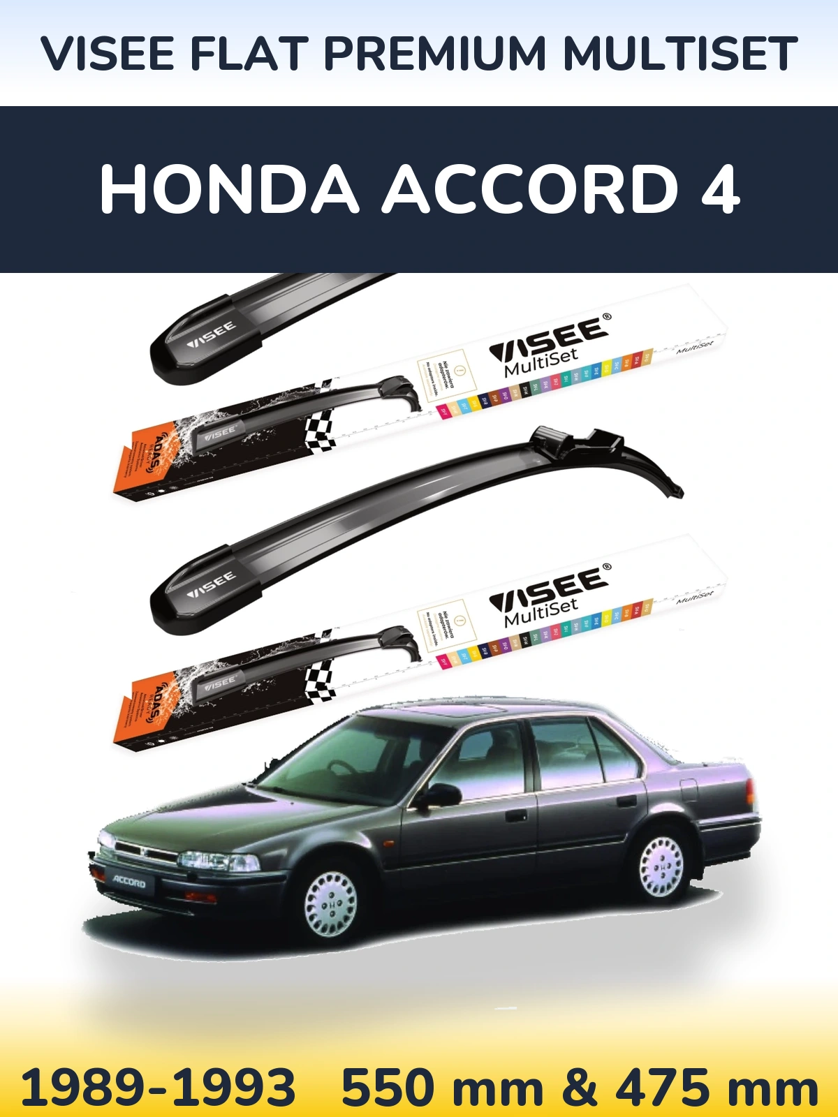 Ștergătoare VISEE FLAT PREMIUM MultiSet pentru Honda Accord 4