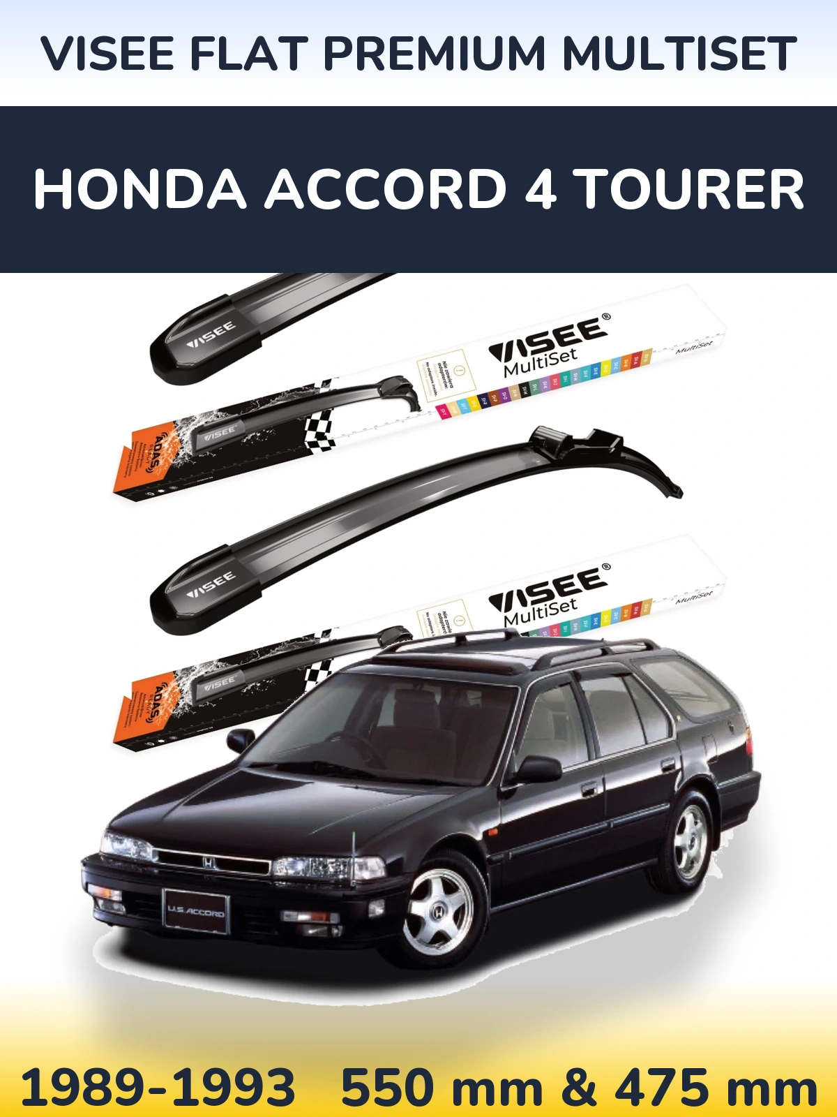 Ștergătoare VISEE FLAT PREMIUM MultiSet pentru Honda Accord 4 Tourer