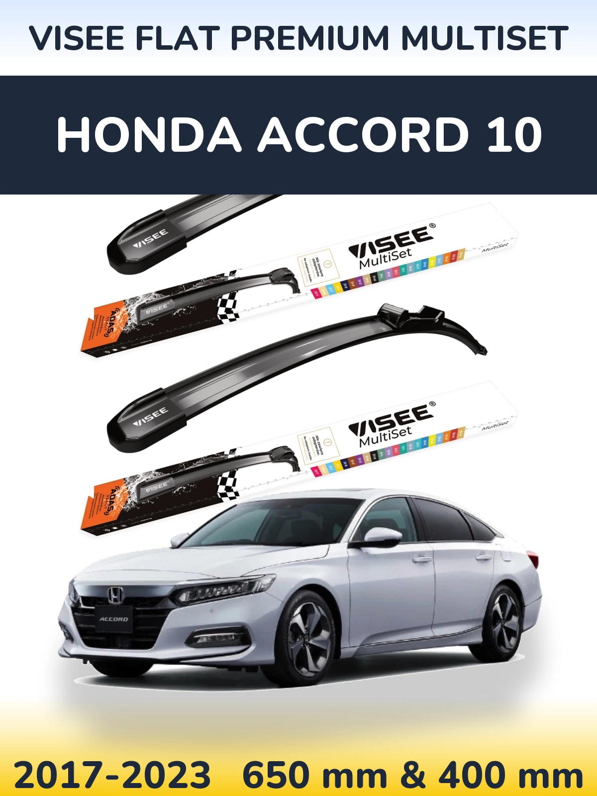Ștergătoare VISEE FLAT PREMIUM MultiSet pentru Honda Accord 10
